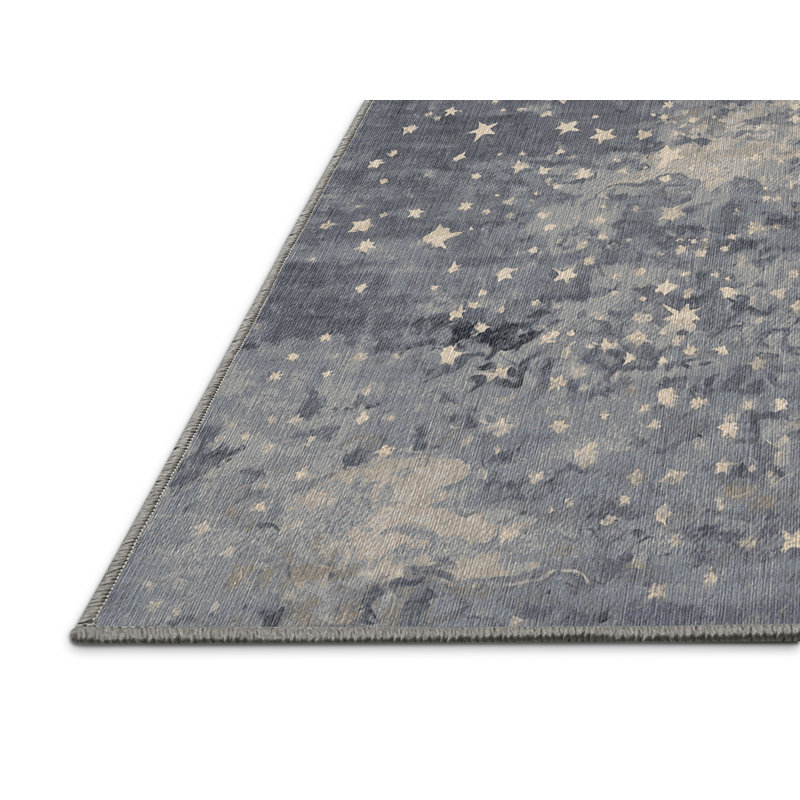 Machine Washable Gray Area Rug, Rectangle 5' x 7'