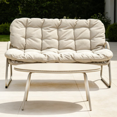 Chaise double d'extérieur en rotin - Confort et durabilité ultimes pour votre patio