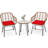Brookley 2 - Person Wicker Patio Dining Set with Round Table , Cushions Included-1013349384-1013349387