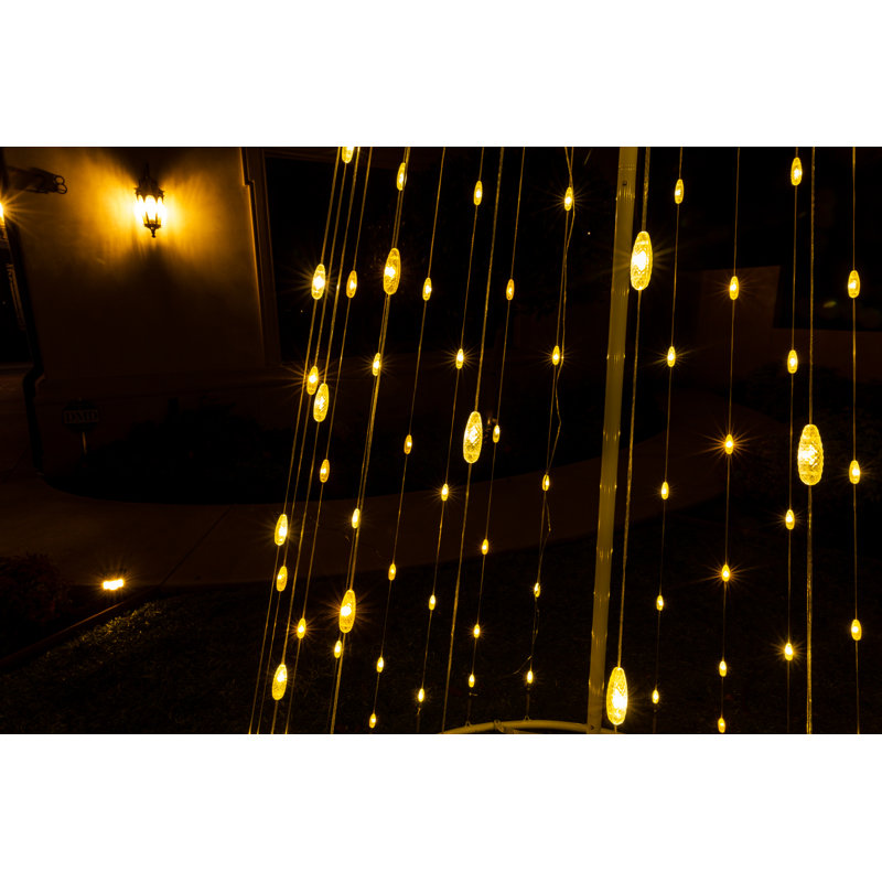 White LED Cone Tree with Collapsible Base Lighted Display, 144" H x 60" W x 60" D, Warm White