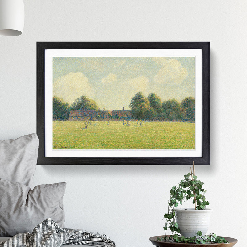 Hampton Court Green by Camille Pissarro - Picture Frame Painting, 48cm H x 65cm W x 2cm D, Black Framed