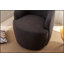 Fauteuil demi-tonneau pivotant avec anneau en métal thermolaqué noir-12016887