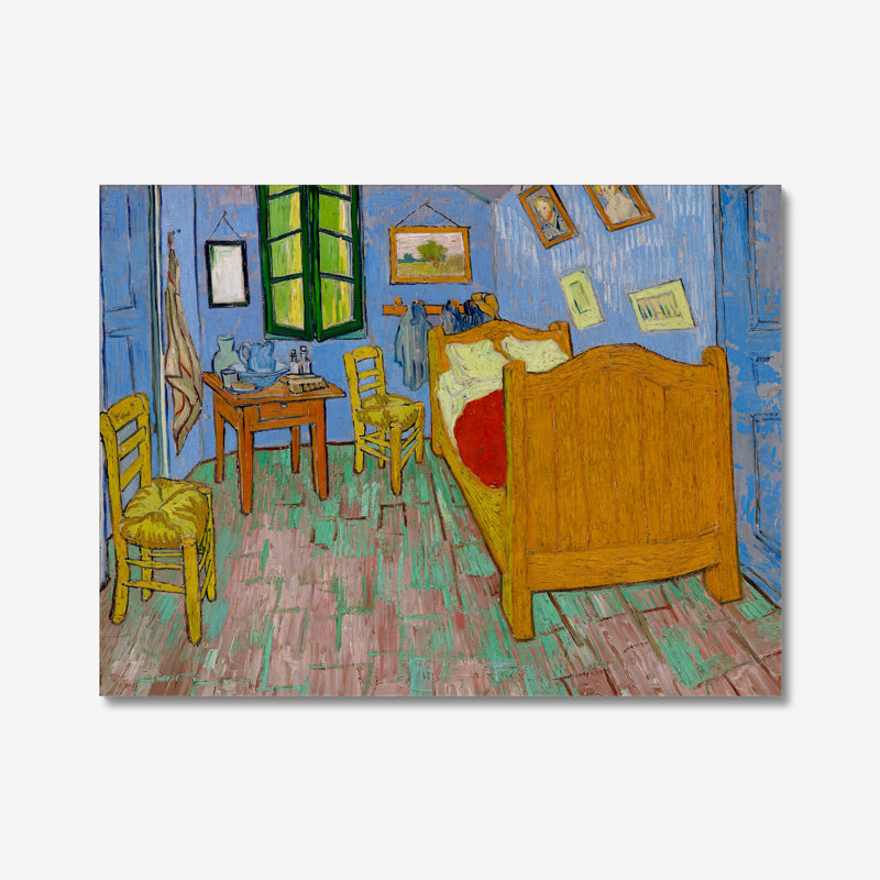 La chambre à coucher par Vincent Van Gogh, H 32 po x l 40 po x P 1,5 po, Toile tendue, Aucun mat