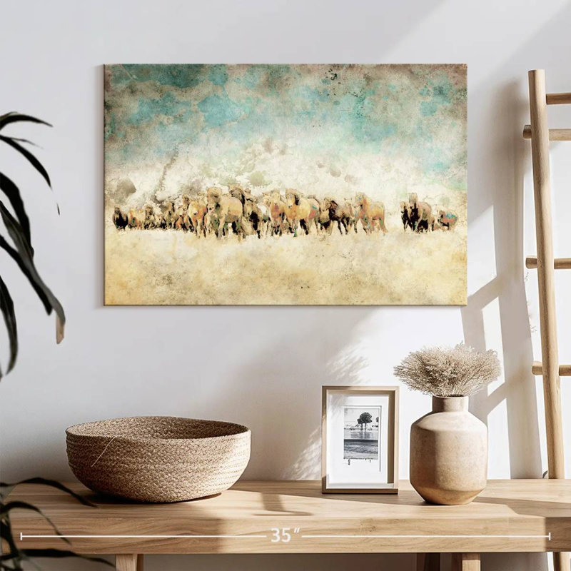 Brampt Roaming Horses, 16'' H X 24'' W
