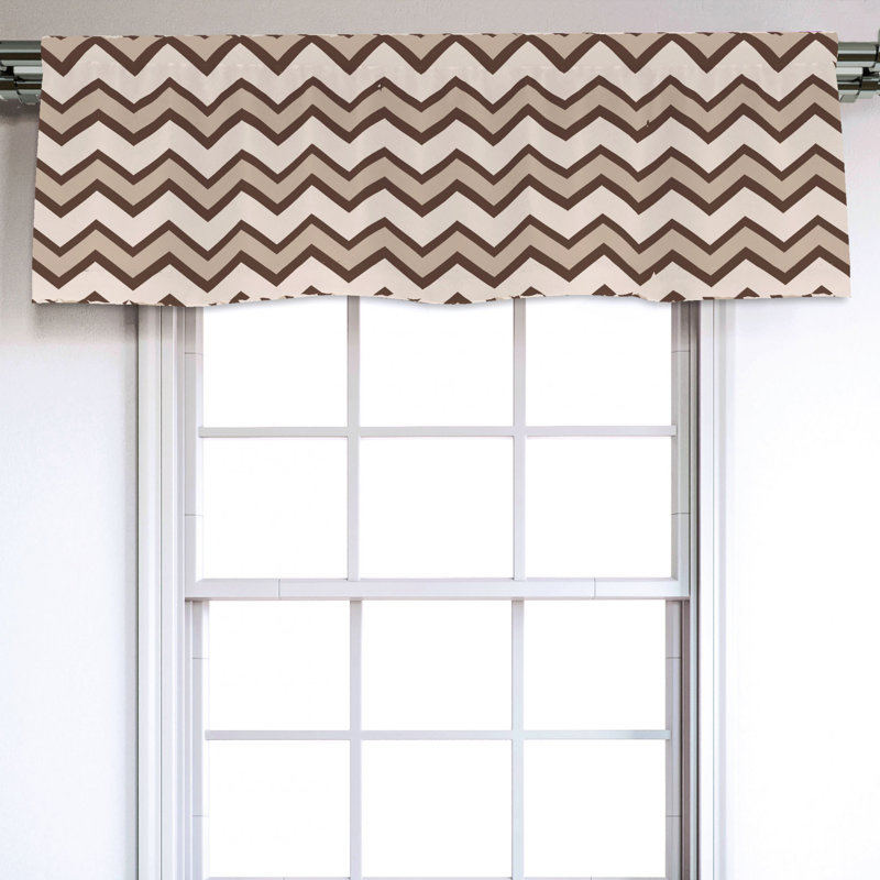 Sateen Chevron Ruffled Window Valance