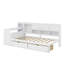Lit de jour en bois en L avec sept unités de rangement et deux tiroirs, lit multifonctionnel avec bureau d'étude intégré-259475900-259475903