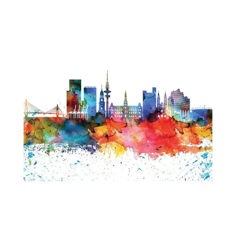 Hamburg Skyline - Wrapped Canvas Painting, 66.04 cm H x 45.72 cm W x 3.175 cm D