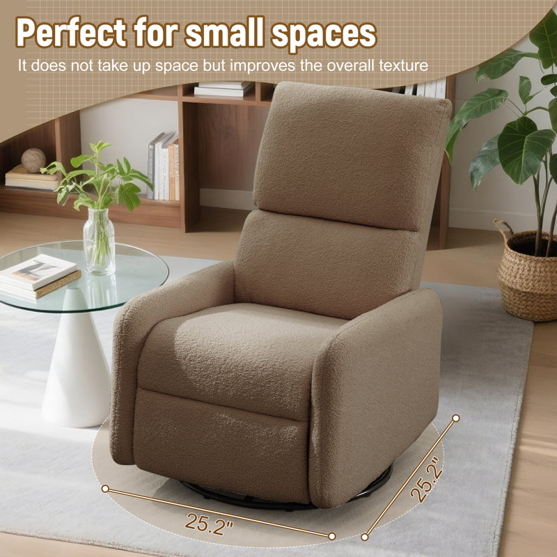 360°Swivel Chair, Rocking Chair with Side Pockets, Deep Cushioned Seat, Rocker Chair with Steel Structure Base,  Swivel Chairs for Living Room, Bedroom