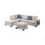 Canapé de rangement modulaire réversible 3 pièces avec repose-pieds avec rangement et méridienne réversible