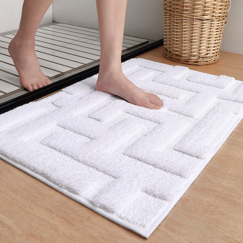 Tapis pour salle de bain Sighrik, L 16 po x l 24 po, Blanc