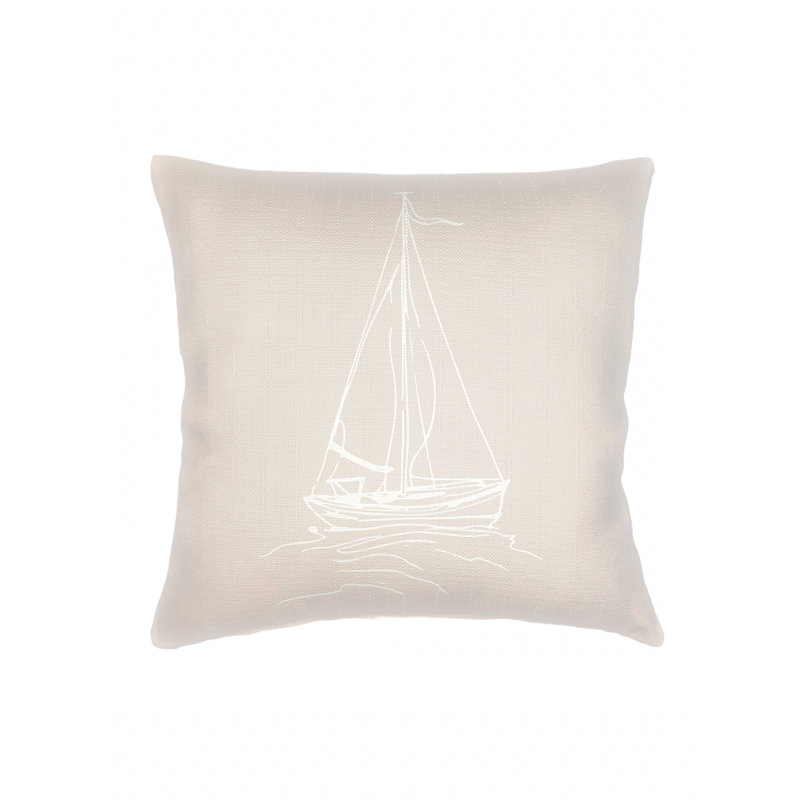 Oreiller en lin bleu 20 x 20, Blue, Polyester
