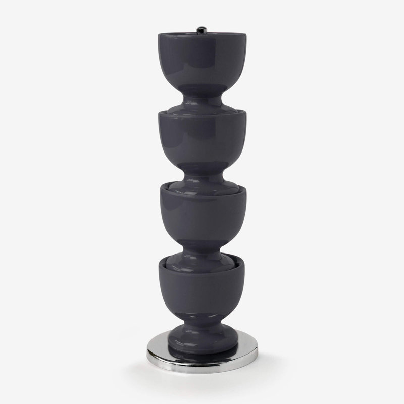 Melamine Stacking Egg Cup Set, Dark Grey