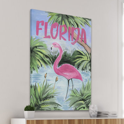Wild Flamingo - reproduction d'art sur toile tendue