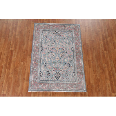 Tapis turc en laine noué à la main de conception unique 3 pi 11 po x 5 pi 10 po Ziegler