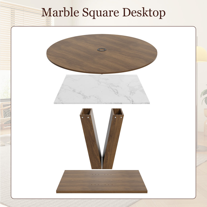 47.2''W Expandable & Transformable Round Dining Table, Vintage Style, Seats 4-6 for Family Gatherings