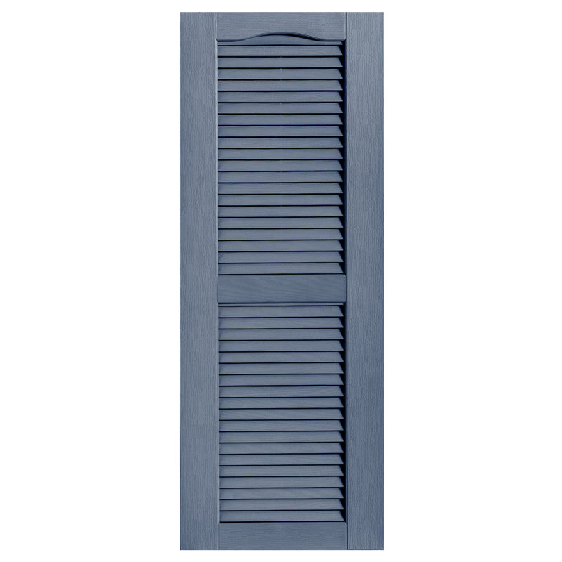 Paire de volets à persiennes cathédrale personnalisés ouverts, H 43 po x l 18 po x P 1 po, Bleu