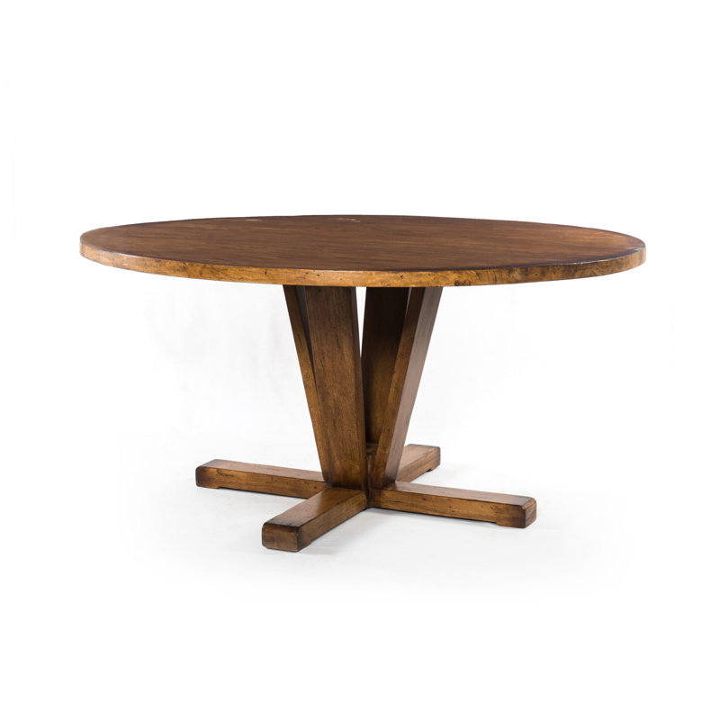 Cobain Round Solid Wood Dining Table, Reclaimed Fruitwood, 30" H x 60" W x 60" L