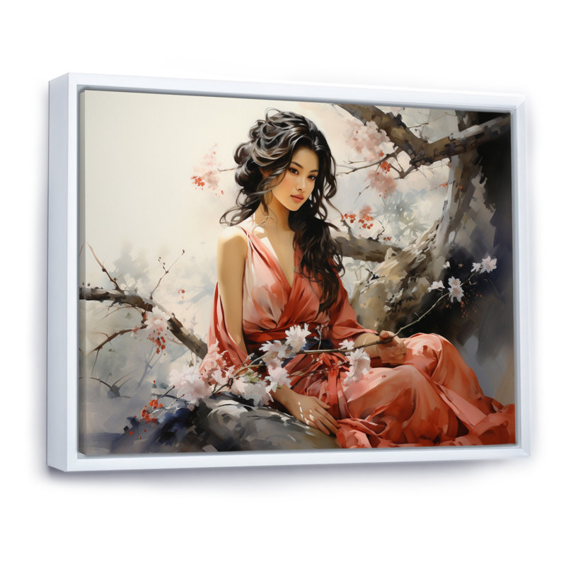 Asian Asian Beauty III - impression, Cadre flottant blanc, H 30 po x l 40 po x P 1,5 po