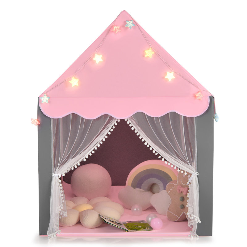 Lavonia Zoomie Kids 121cm W x 105cm D Indoor Plastic Playhouse, Pink