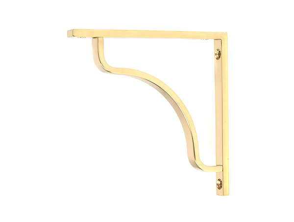 Abingdon Shelf Bracket, Polished Brass, 15cm H x 5.9cm W x 1.5cm D