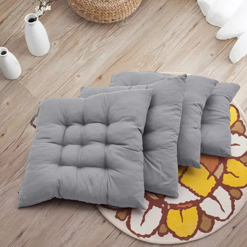 4Pcs Soft Thicken Tatami Seat Cushion, Light Grey