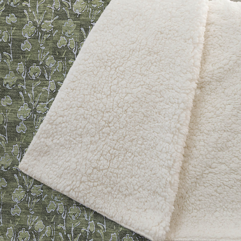 Jeté floral Sherpa ASB692 Addison, Olive