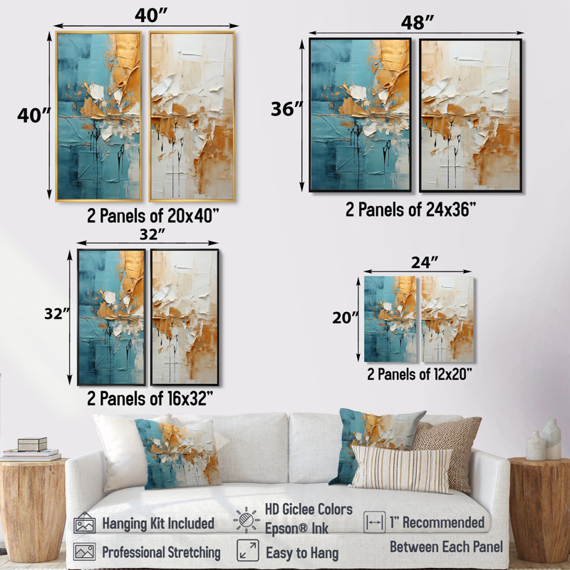 Transcendent Textures I - Large Collages abstraits sur toile, art mural 2 panneaux, Impression encadrée flottante, Black