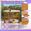 Chariot-bar d'extérieur en bois d'acacia avec plateau pliable et plateaux amovibles pour patio