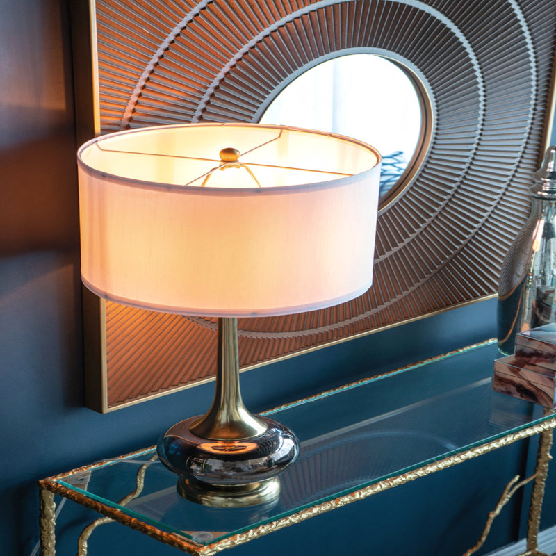 Lampe de table - avec base tambour en verre