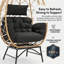 Fauteuil d'extérieur en osier avec coussin extensible Solvane-582643434