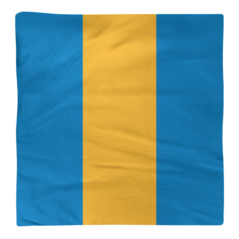 Oklahoma City Striped Square Napkin, 22" W x 22" L, Basketball Blue/Yellow/Basketball Blue, Cotton Twill