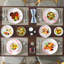 12 Pieces Dinnerware Set, Blue Set, Marble Grain, Round Plate And Bowl, Porcelain Dinnerware, Dinner Plates, Dessert Plates And Bowls For 4 Person-1172126899