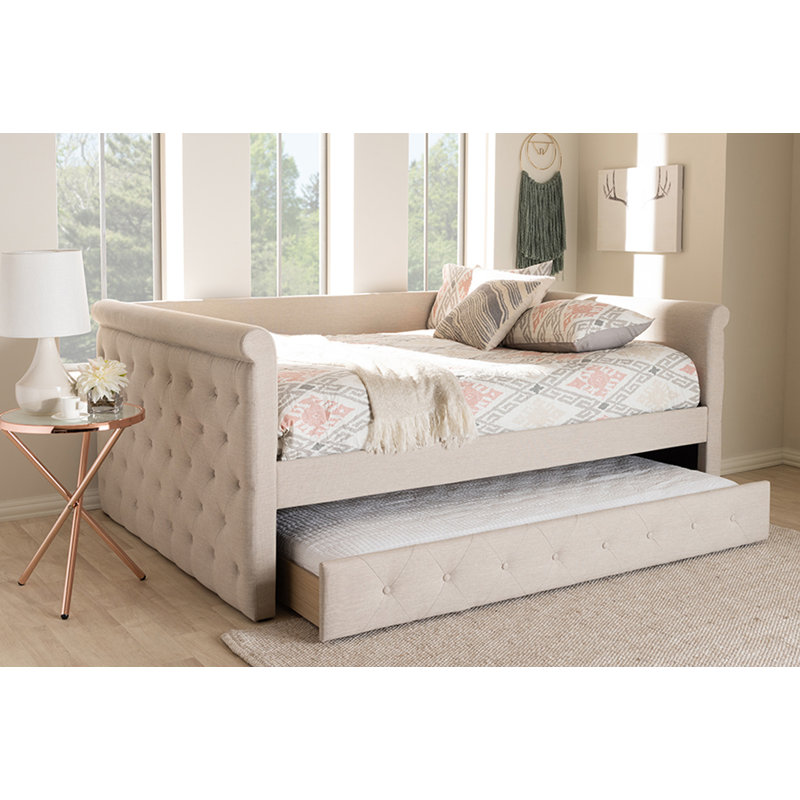 Monastiri Upholstered Daybed, Light Beige, Full