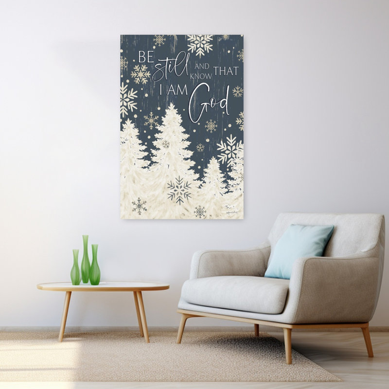 «Be Still And Know Trees», arbre de Noël contemporain abstrait, art hivernal, 48" H x 32" W
