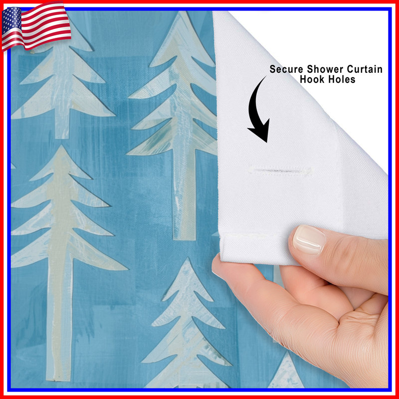 Rideaux de douche Blue Pine Trees, L 70 po x H 93 po