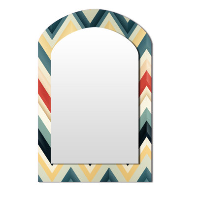 Chevron multicolore rétro de couleur douce Selleck - miroir asymétrique Chevron