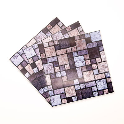 15 cm. W x 15 cm. L Peel and Stick Mosaic Tile