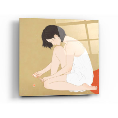 A Woman Painting a Pedicure' by Sai Tamiya, Acrylic Glass Wall Art, 36"x36"