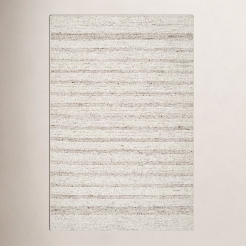 Alice Striped Hand Tufted Wool Area Rug in Brown, Rectangle 5' x 7'6"