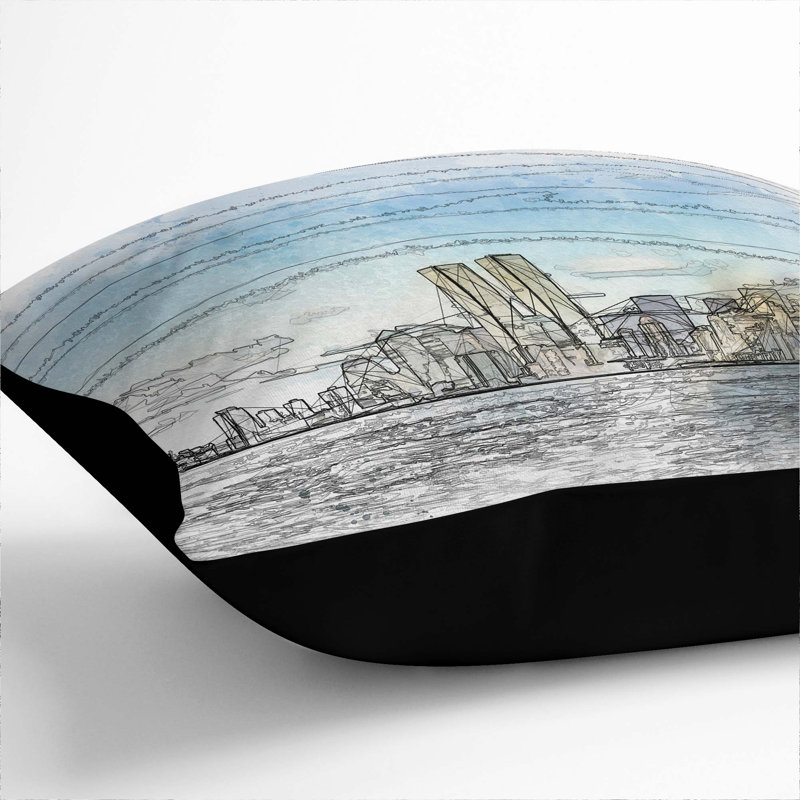 Square Cushion, 55cm H x 55cm W x 20cm D, Black