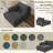 Bentura Oversized Upholstered Gray Corduroy Chaise Lounge with Armrests & Throw Pillows-95259942-93799396