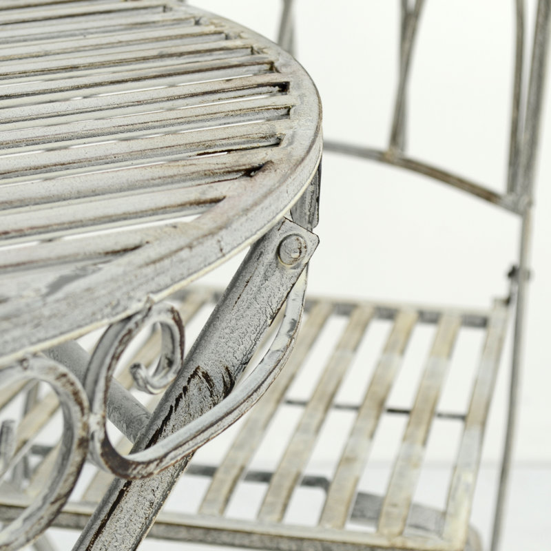 ROCHELLE Folding Garden Bistro Set, Light Grey
