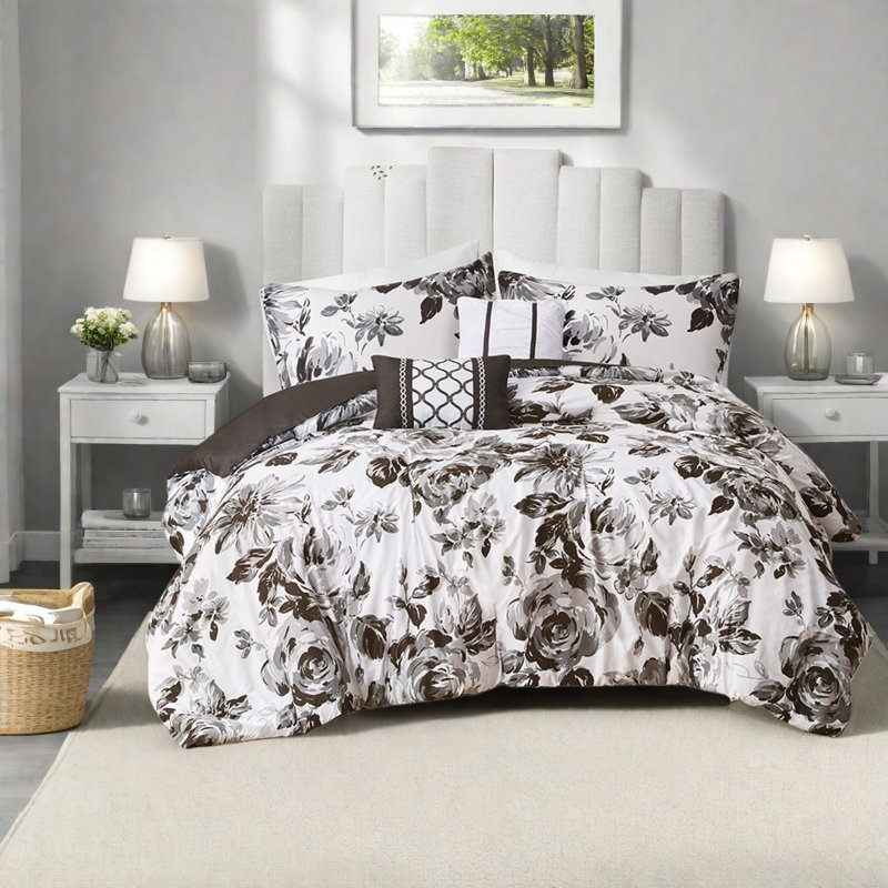 Ultra Soft Microfiber Full Queen Bedding Sets, Floral Modern Home