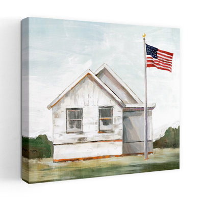 (Ez210-A) American Flag Vintage Art
