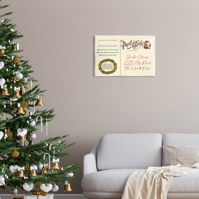 «Merry Christmas Vintage Post card» par Lil 'Rue - impression sans cadre sur panneau de fibres à densité moyenne