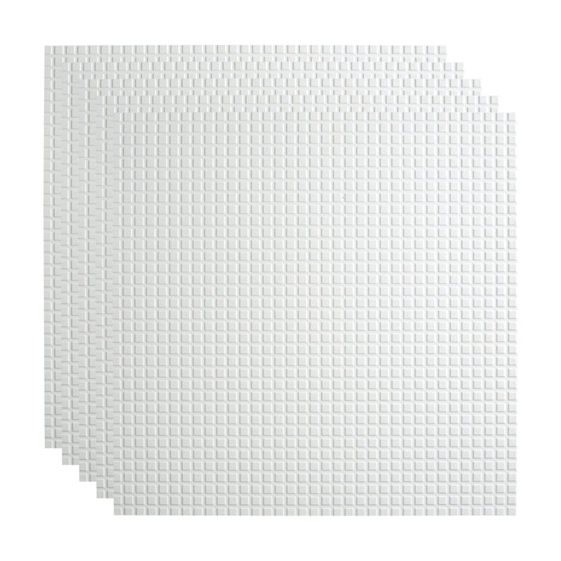 Panneau de plafond carré décoratif en vinyle 2 pi x 2 pi FASÄDE, Blanc lustré