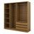 Open Freestanding Clothes Closet With 3 Drawers, Doorless Wooden Storage Closet Wardrobe With Shelves And Hanging Rods-476353405