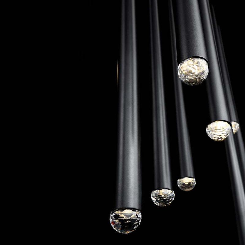 Cascade 23 - Light Dimmable Tiered Chandelier, Black, 23