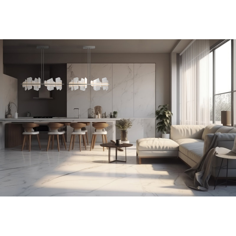 Volterra Linear LED Pendant - Ink - 51.9" - 63.9", Black