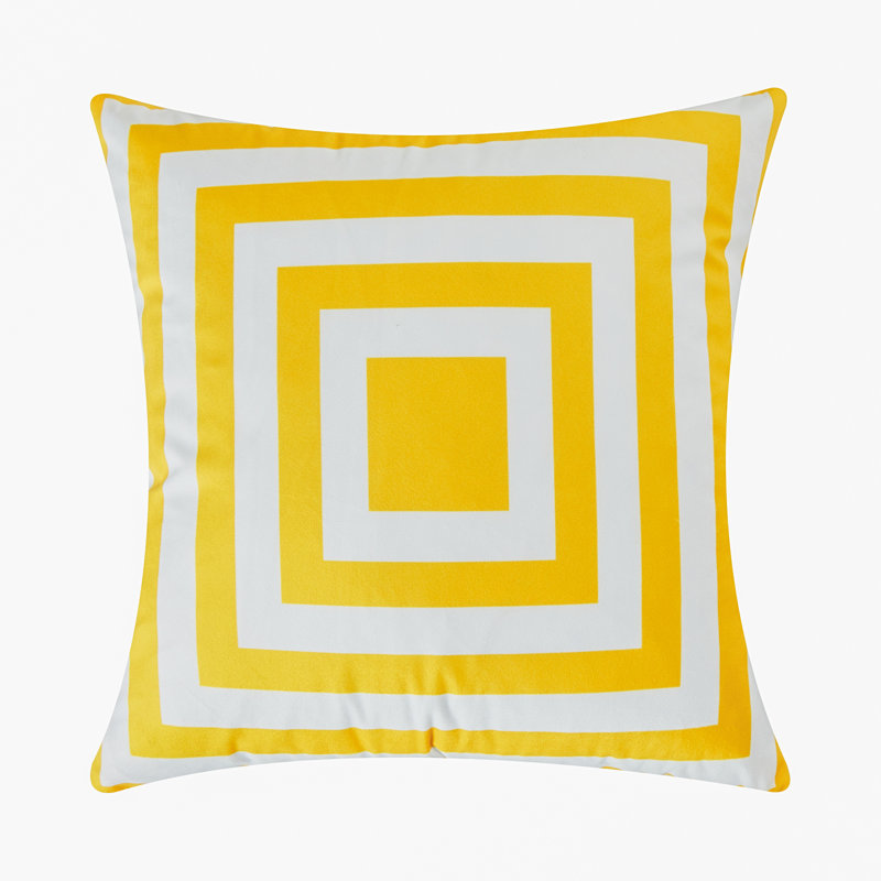 Housse de coussin Lendsey, Jaune / blanc